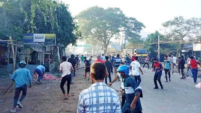 মঙ্গলবার কিশোরগঞ্জের ভৈরবে আওয়ামী লীগ ও বিএনপির সংঘর্ষের সূত্রপাত হয়। ছবি: ফোকাস বাংলা