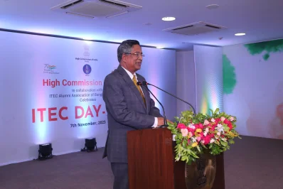 বক্তব্য রাখছেন ড. আব্দুর রাজ্জাক। ছবি: ভারতীয় হাই কমিশনের সৌজন্যে
