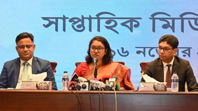 পররাষ্ট্র মন্ত্রণালয়ের সাপ্তাহিক ব্রিফিংয়ে মন্ত্রণালয়ের মুখপাত্র সেহেলী সাবরিন।