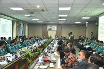 ডিএমপি হেডকোয়ার্টার্সে অনুষ্ঠিত সমন্বয় সভা। ছবি: সংগৃহীত