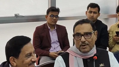 কথা বলছেন ওবায়দুল কাদের। ছবি: তানভীর আহাম্মদ