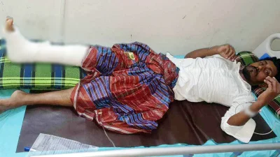 আরেকজন আহত ছাত্রলীগ নেতা কাউছার। ছবি: ইত্তেফাক