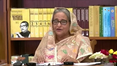 গণভবনে প্রধানমন্ত্রী শেখ হাসিনা। ছবি: সংগৃহীত