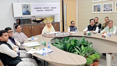 ভার্চুয়াল অনুষ্ঠানে অন্যান্য নেতাদের সঙ্গে প্রধানমন্ত্রী শেখ হাসিনা। ছবি : ফোকাস বাংলা 