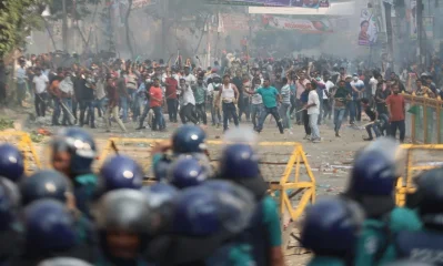কাকরাইল মোড় এলাকায় ২৮ অক্টোবর দুপুরে পুলিশ-বিএনপি সংঘর্ষ। ছবি: সংগৃহীত