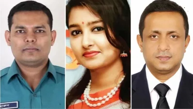 এডিসি হারুন অর রশিদ, ডিএমপির ক্রাইম বিভাগের এডিসি সানজিদা আফরিন ও রাষ্ট্রপতির সহকারী একান্ত সচিব আজিজুল হক। ফাইল ছবি