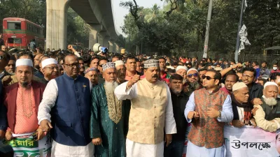 মিছিল নিয়ে জনসভামুখী আওয়ামী লীগ নেতারা। ছবি: ফোকাস বাংলা