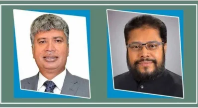 বামে হারুনর রশীদ মুন্না ও ডানে মশিউর রহমান মোল্লা সজল
