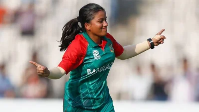 বাংলাদেশ নারী দলের স্পিনার নাহিদা আক্তার। 