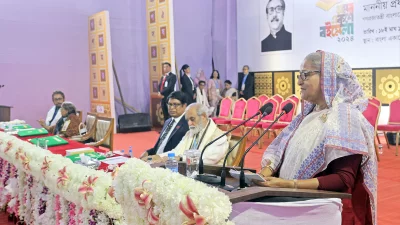 বক্তব্য রাখছেন প্রধানমন্ত্রী শেখ হাসিনা। ছবি: ফোকাস বাংলা