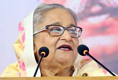 বক্তব্য দিচ্ছেন প্রধানমন্ত্রী শেখ হাসিনা | ছবি : ফোকাস বাংলা 
