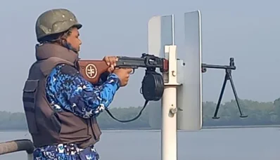 সেন্টমার্টিন সীমান্ত এলাকায় নিরাপত্তা জোরদার করা হয়েছে। ছবি: ইত্তেফাক