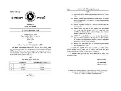 বিদ্যুতের দাম বাড়িয়ে জারি করা প্রজ্ঞাপন