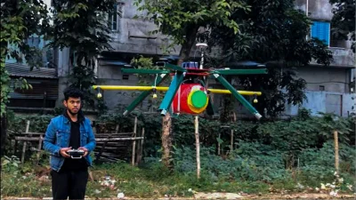 মশা মারতে ড্রোনের ব্যবহার। ছবি: সংগৃহীত