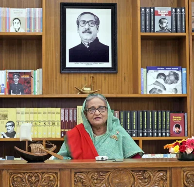 জাতির উদ্দেশে ভাষণ দিচ্ছেন প্রধানমন্ত্রী শেখ হাসিনা। ছবি: ফোকাস বাংলা