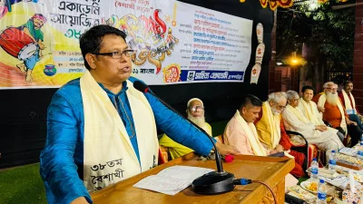বক্তব্য রাখছেন সংস্কৃতি সচিব খলিল আহমদ। ছবি: ইত্তেফাক