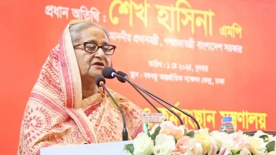 প্রধানমন্ত্রী শেখ হাসিনা। ছবি: ফোকাস বাংলা।