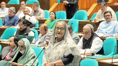 সংসদে বক্তব্য দিচ্ছেন প্রধানমন্ত্রী শেখ হাসিনা (ছবি: ফোকাস বাংলা)
