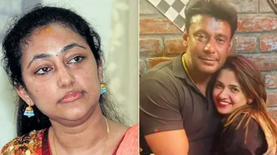 বাঁ দিকের ছবিতে দর্শনের স্ত্রী বিজয়লক্ষ্মী। ডানের ছবিতে দর্শন ও পবিত্রা