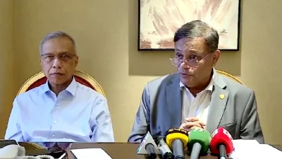 ব্রিফিংয়ে পররাষ্ট্রমন্ত্রী হাছান মাহমুদ। ছবি: সংগৃহীত
