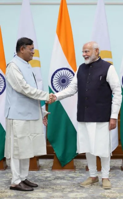 ভারতের প্রধানমন্ত্রী নরেন্দ্র মোদি ও বাংলাদেশের পররাষ্ট্রমন্ত্রী হাছান মাহমুদ
