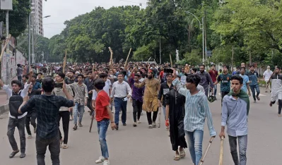 বিক্ষোভে উত্তাল শাহবাগ ও ঢাকা বিশ্ববিদ্যালয় এলাকা। ছবি: ফোকাস বাংলা