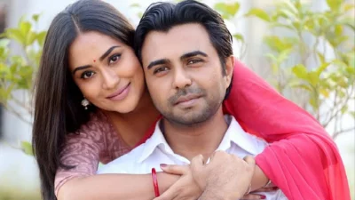 &lsquo;নীল ঘূর্ণি&rsquo; ধারাবাহিকে অপূর্ব ও মম। ছবি- সংগৃহীত
