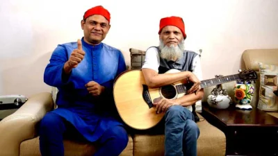 হায়দার হোসেনের সঙ্গে ডুয়েট করেছেন মিরাজ খান। ছবি- সংগৃহীত