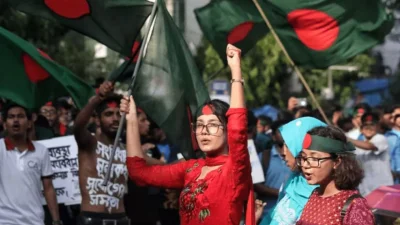 আন্দোলন চলাকালে। ছবি: সংগৃহীত