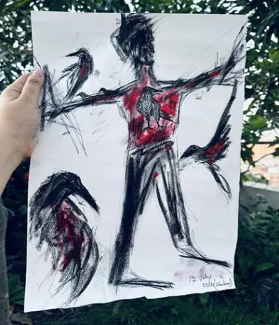 শহীদ আবু সাঈদকে নিয়ে ভাবনার আঁকা ছবি। ছবি: সংগৃহীত