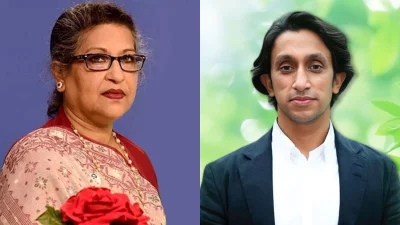 শেখ রেহানা ও তার ছেলে রাদওয়ান মুজিব সিদ্দিক ববি