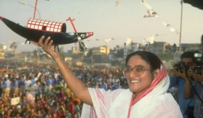 ১৯৯১তে আওয়ামী লীগের নির্বাচনি প্রচারণায় শেখ হাসিনা