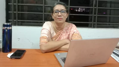 ইত্তেফাক ডিজিটালের সঙ্গে কথা বলছেন অধ্যাপক ড. সামিনা লুৎফা। ছবি: ইত্তেফাক