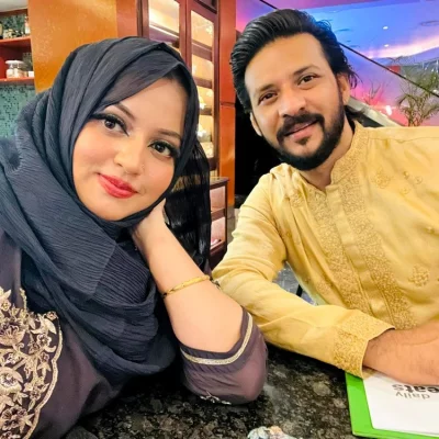 নিরব ও তার স্ত্রী তাশফিয়া তাহের চৌধুরী ঋদ্ধি। ছবি: সংগৃহীত
