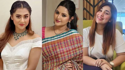 শবনম বুবলী, পরীমণি ও অপু বিশ্বাস। ছবি: সংগৃহীত