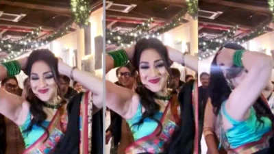 সিনেমার সাকসেস পার্টিতে ঋতুপর্ণার নাচের ভিডিও ভাইরাল হয়। ছবি: ভিডিও থেকে