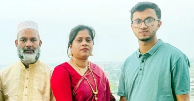 স্ত্রী-পুত্রের সঙ্গে আবেদ আলী