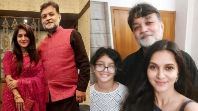 রাফিয়াত রশিদ মিথিলা, সৃজিত মুখার্জি ও মেয়ে আইরা। ছবি: সংগৃহীত