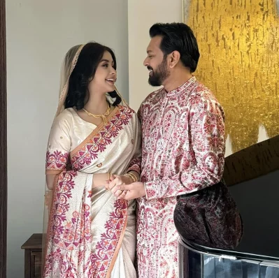 স্বামী তাহসান খানের সঙ্গে রোজা আহমেদ। ছবি: সংগৃহীত
