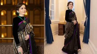 ওয়াশিংটনে ট্রাম্পের বিশেষ নৈশ্যভোজে মনোমুগ্ধকর বেশে নীতা আম্বানি। ছবি: সংগৃহীত