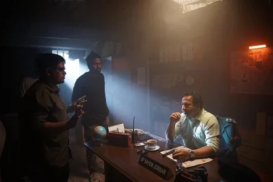 শুটিংয়ের মুহূর্তে বাপ্পারাজ। ছবি: সংগৃহীত