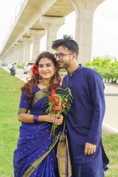 &lsquo;বউয়ের বিয়ে&rsquo; নাটকের দৃশ্যে ইয়াশ রোহান ও তটিনী। ছবি: সংগৃহীত