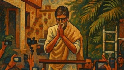 গিবলি আর্টে নিজের ছবি বানিয়েছেন অমিতাভ বচ্চন। ছবি: সংগৃহীত