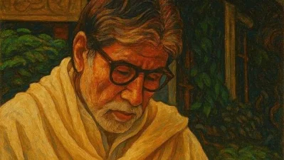 গিবলি আর্টে নিজের ছবি বানিয়েছেন অমিতাভ বচ্চন। ছবি: সংগৃহীত