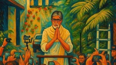 গিবলি আর্টে নিজের ছবি বানিয়েছেন অমিতাভ বচ্চন। ছবি: সংগৃহীত