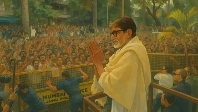 গিবলি আর্টে নিজের ছবি বানিয়েছেন অমিতাভ বচ্চন। ছবি: সংগৃহীত