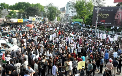 ফিলিস্তিনে ইসরায়েলের বর্বরতম গণহত্যার প্রতিবাদে সিলেটে বিক্ষোভে ফেটে পড়েন সাধারণ মানুষ। ছবি: ইত্তেফাক 
