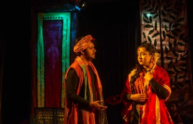 &lsquo;মলুয়ার প্রেমাখ্যান&rsquo; নাটকের দৃশ্য। ছবি: সংগৃহীত