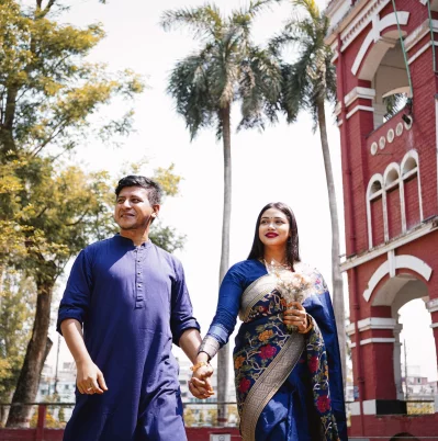 স্ত্রী আফসানা আক্তার প্রীতির সঙ্গে শামীম হাসান সরকার। ছবি: সংগৃহীত