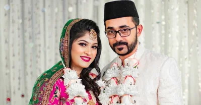 স্বামী জি এস বদরুদ্দিন আহমেদ (রাহী)&rsquo;র সঙ্গে সারিকা সাবরিন। ছবি: সংগৃহীত
